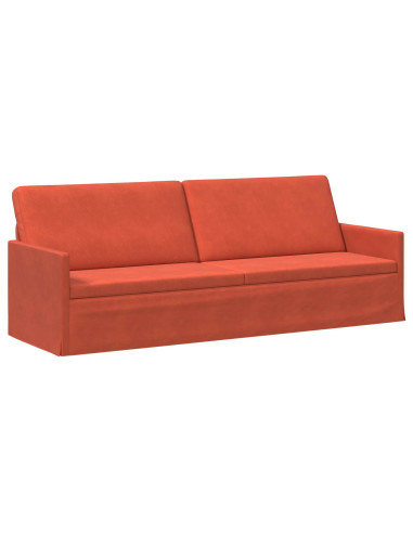 Divano a 3 posti Rosso Arancio 220 x 81 x 82 cm