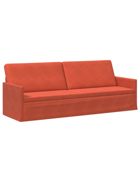 Divano a 3 posti Rosso Arancio 220 x 81 x 82 cm