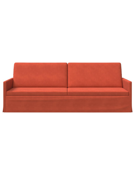 Divano a 3 posti Rosso Arancio 220 x 81 x 82 cm