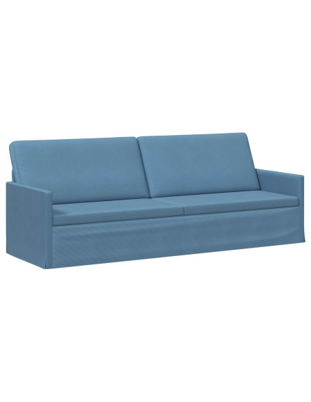 Divano a 3 posti Blu 220 x 81 x 82 cm Tessuto in Cords