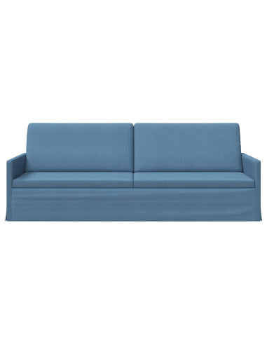 Divano a 3 posti Blu 220 x 81 x 82 cm Tessuto in Cords