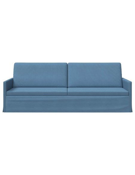 Divano a 3 posti Blu 220 x 81 x 82 cm Tessuto in Cords