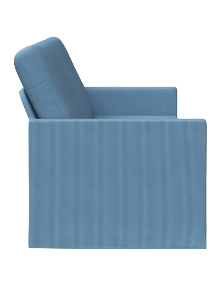 Divano a 3 posti Blu 220 x 81 x 82 cm Tessuto in Cords