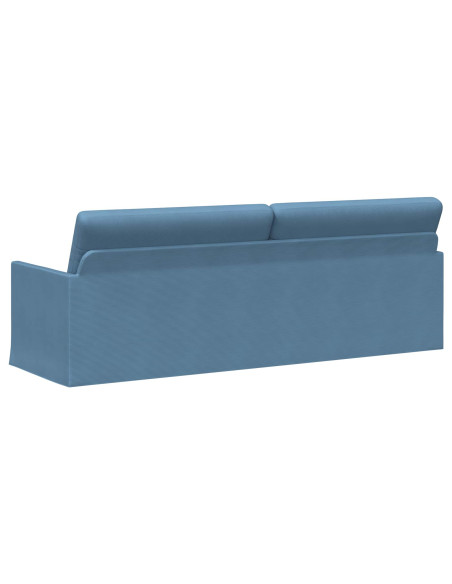 Divano a 3 posti Blu 220 x 81 x 82 cm Tessuto in Cords
