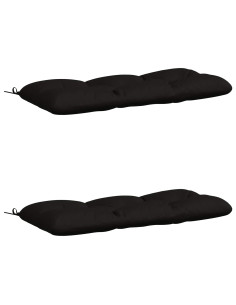Cuscini per Panchina a 2 Pezzi VIANEN 100% Poliestere Nero 2