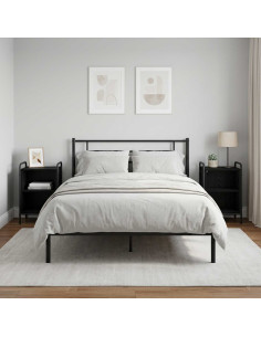 Armadio da Notte 2 pz Rovere Nero 40 x 30 x 60 cm
