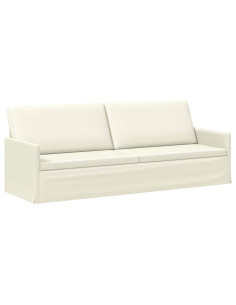 Divano a 3 posti Crema 220 x 81 x 82 cm Tessuto in Cords 2