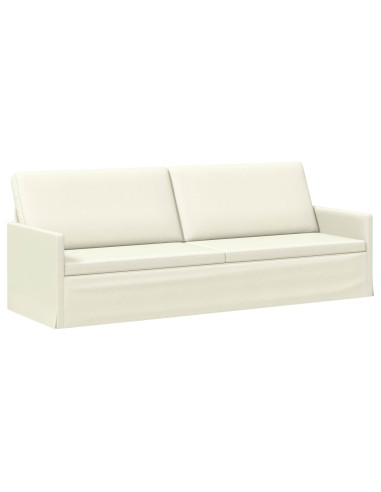 Divano a 3 posti Crema 220 x 81 x 82 cm Tessuto in Cords