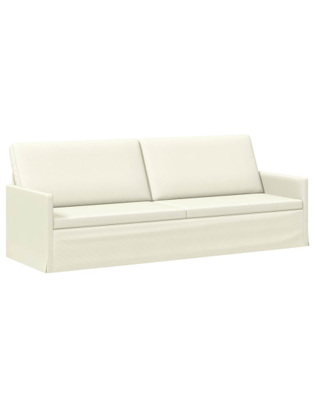 Divano a 3 posti Crema 220 x 81 x 82 cm Tessuto in Cords