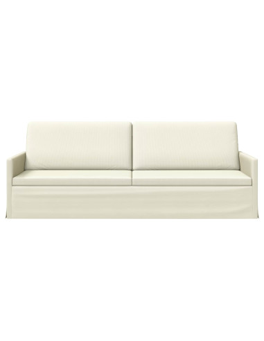 Divano a 3 posti Crema 220 x 81 x 82 cm Tessuto in Cords