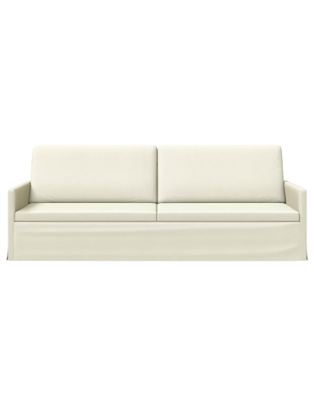 Divano a 3 posti Crema 220 x 81 x 82 cm Tessuto in Cords