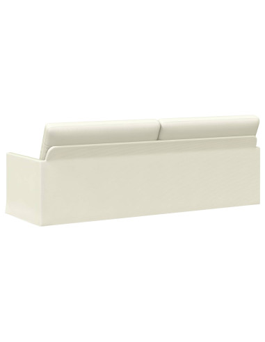 Divano a 3 posti Crema 220 x 81 x 82 cm Tessuto in Cords