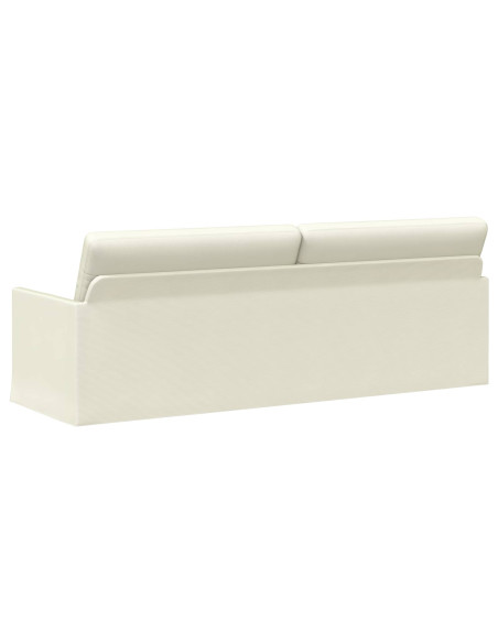 Divano a 3 posti Crema 220 x 81 x 82 cm Tessuto in Cords