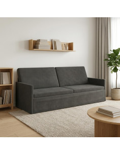 Divano a 3 posti Grigio Scuro 220 x 81 x 82 cm Tessuto in Cords