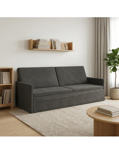 Divano a 3 posti Grigio Scuro 220 x 81 x 82 cm Tessuto in Cords
