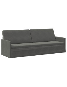 Divano a 3 posti Grigio Scuro 220 x 81 x 82 cm Tessuto in Cords 2