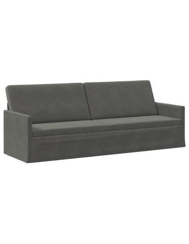 Divano a 3 posti Grigio Scuro 220 x 81 x 82 cm Tessuto in Cords