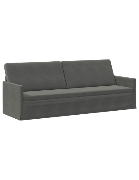 Divano a 3 posti Grigio Scuro 220 x 81 x 82 cm Tessuto in Cords