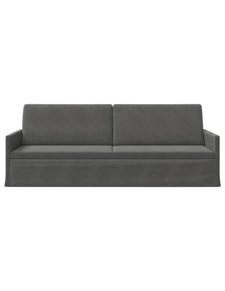 Divano a 3 posti Grigio Scuro 220 x 81 x 82 cm Tessuto in Cords