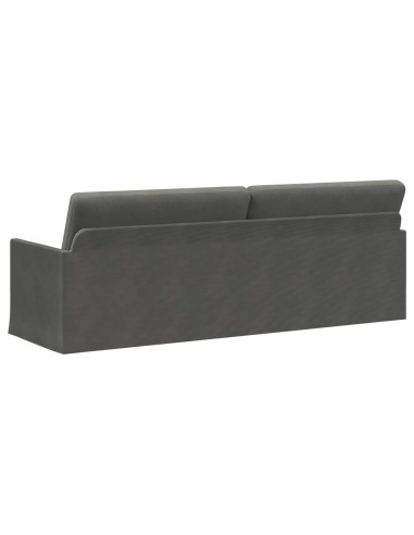 Divano a 3 posti Grigio Scuro 220 x 81 x 82 cm Tessuto in Cords