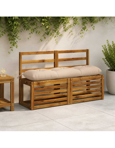 Cuscini per Panchina a 2 Pezzi VIANEN 100% Poliestere Crema
