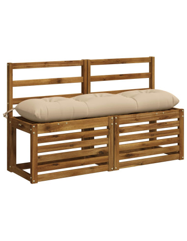 Cuscini per Panchina a 2 Pezzi VIANEN 100% Poliestere Crema