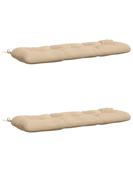 Cuscini per Panchina a 2 Pezzi VIANEN 100% Poliestere Crema