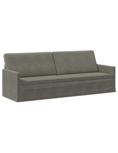 Divano a 3 posti Grigio Chiaro 220 x 81 x 82 cm 2
