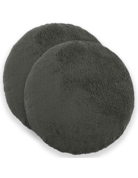 Federa 2 pcs HEERLEN Grigio Scuro Ø 30 cm Bouclé