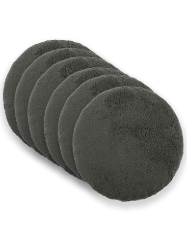 Federa 6 pcs HEERLEN Grigio Scuro Ø 40 cm Bouclé