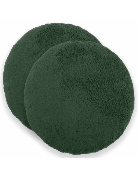 Federa 2 pcs HEERLEN Verde Scuro Ø 60 cm Bouclé