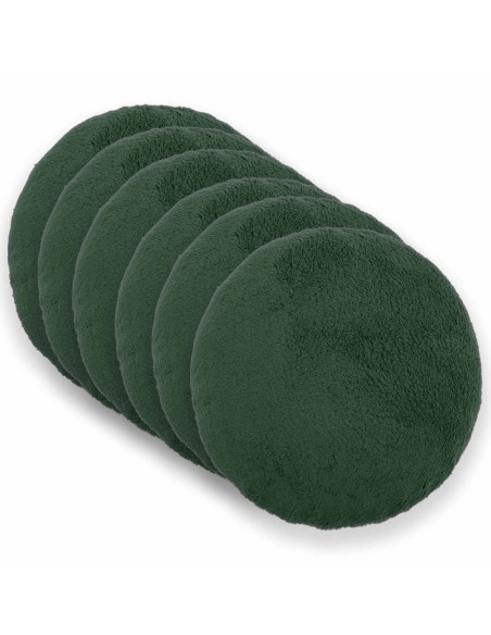Federa 6 pcs HEERLEN Verde Scuro Ø 60 cm Bouclé