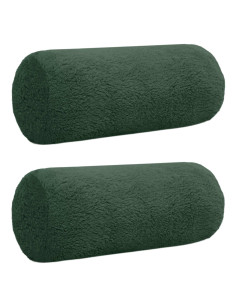 Federa 2 pcs HEERLEN Verde Scuro Ø 15 x 40 cm Bouclé