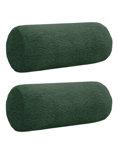 Federa 2 pcs HEERLEN Verde Scuro Ø 15 x 40 cm Bouclé