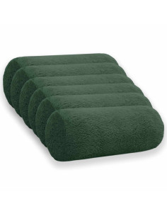 Federa 6 pcs HEERLEN Verde Scuro Ø 15 x 40 cm Bouclé