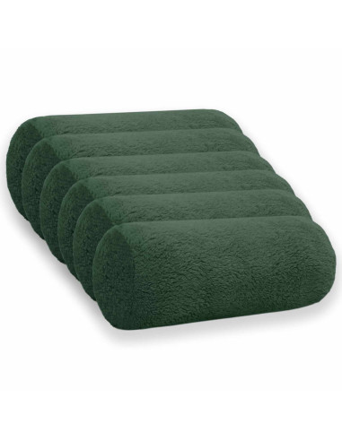 Federa 6 pcs HEERLEN Verde Scuro Ø 15 x 40 cm Bouclé