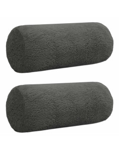 Federa 2 pcs HEERLEN Grigio Scuro Ø 15 x 40 cm Bouclé