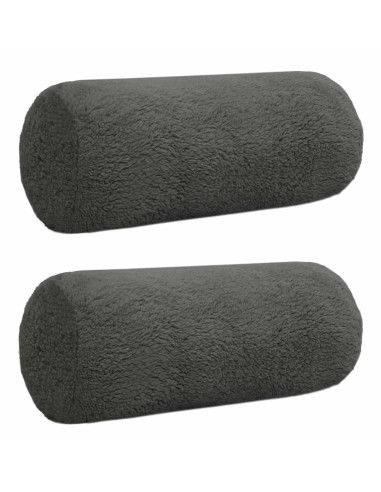 Federa 2 pcs HEERLEN Grigio Scuro Ø 15 x 40 cm Bouclé