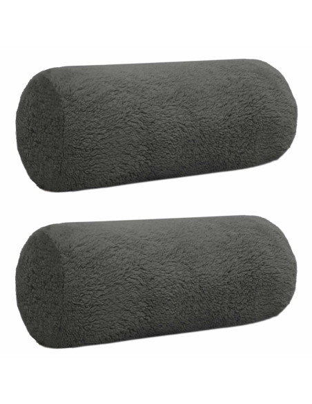 Federa 2 pcs HEERLEN Grigio Scuro Ø 15 x 40 cm Bouclé
