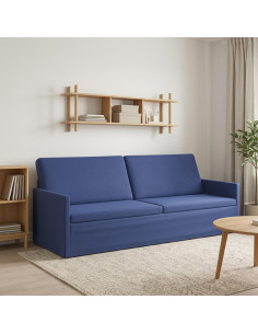 Divano a 3 posti Blu Polizia 220 x 81 x 82 cm Velluto (V)