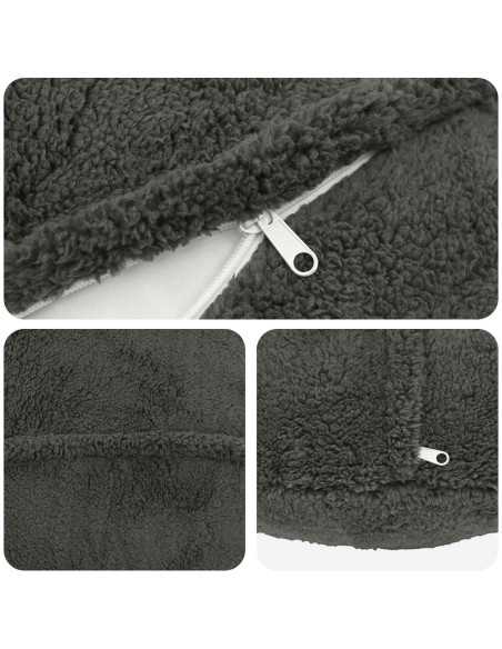 Federa 2 pcs HEERLEN Grigio Scuro Ø 30 cm Bouclé