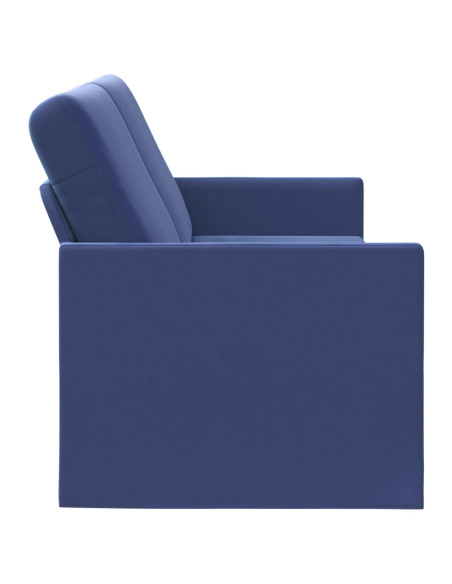 Divano a 3 posti Blu Polizia 220 x 81 x 82 cm Velluto (V)