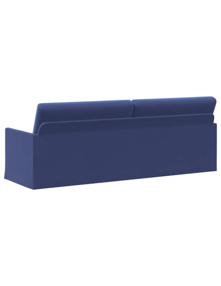 Divano a 3 posti Blu Polizia 220 x 81 x 82 cm Velluto (V)
