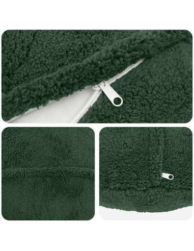 Federa 6 pcs HEERLEN Verde Scuro Ø 40 cm Bouclé