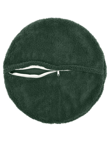 Federa 2 pcs HEERLEN Verde Scuro Ø 60 cm Bouclé