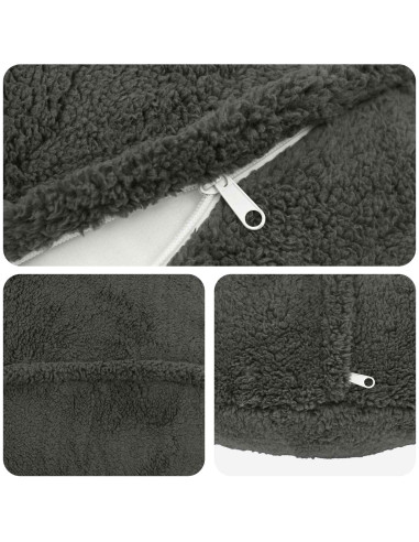 Federa 2 pcs HEERLEN Grigio Scuro Ø 60 cm Bouclé
