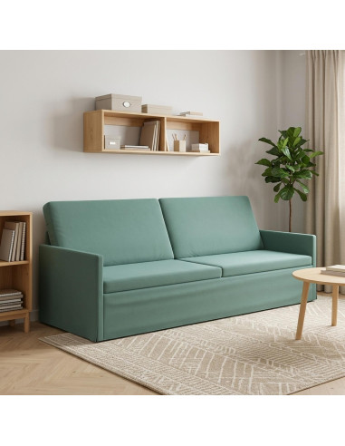 Divano a 3 posti Verde Mare 220 x 81 x 82 cm Velluto (V)