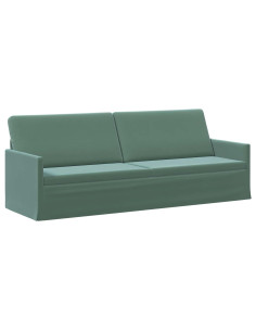 Divano a 3 posti Verde Mare 220 x 81 x 82 cm Velluto (V) 2