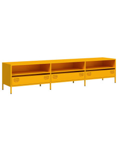 Mobile TV Giallo Senape 202x39x43,5cm Acciaio Laminato a Freddo 2