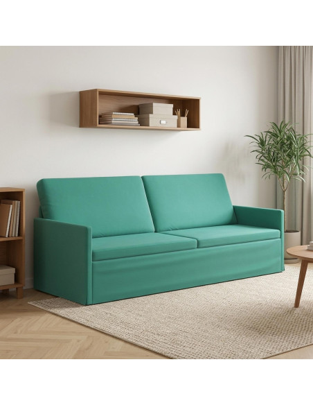 Divano a 3 posti Turchese 220 x 81 x 82 cm Velluto (V)